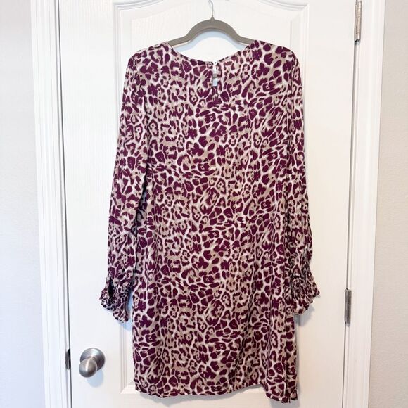 Jodifl Women’s Burgundy Leopard Print Shift Dress NWT Size Large - Picture 7 of 11